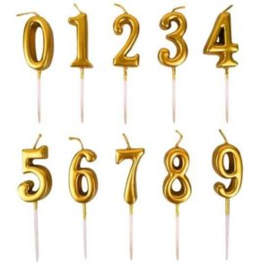 Gold Number Candle